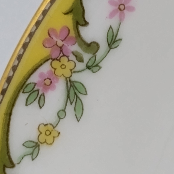 Vignaud Limoges Meuse 24k Gold Trim Floral Tea Saucers Set 8 Antique Vintage - Picture 9 of 13